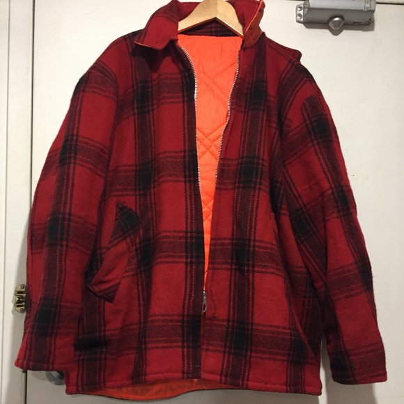 VINTAGE REVERSIBLE WOOL PLAID JACKETS SIZE L - Picture 2 of 14